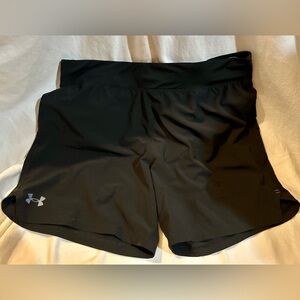 UA Launch Pro Mens 5” Running Shorts Under Armour Key Pocket XL Fitted Black